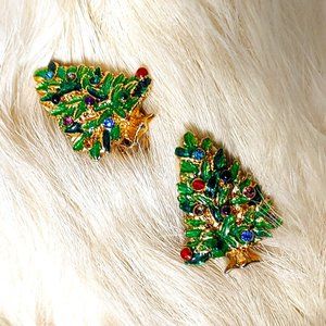 Vintage Christmas Tree Earrings